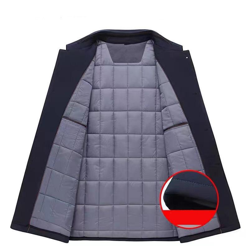 Giacche Business Autunno Inverno Uomo Cappotto da Abito da Ufficio Classico Spesso Caldo Collo Alto Giacca Uomo Parka Casual