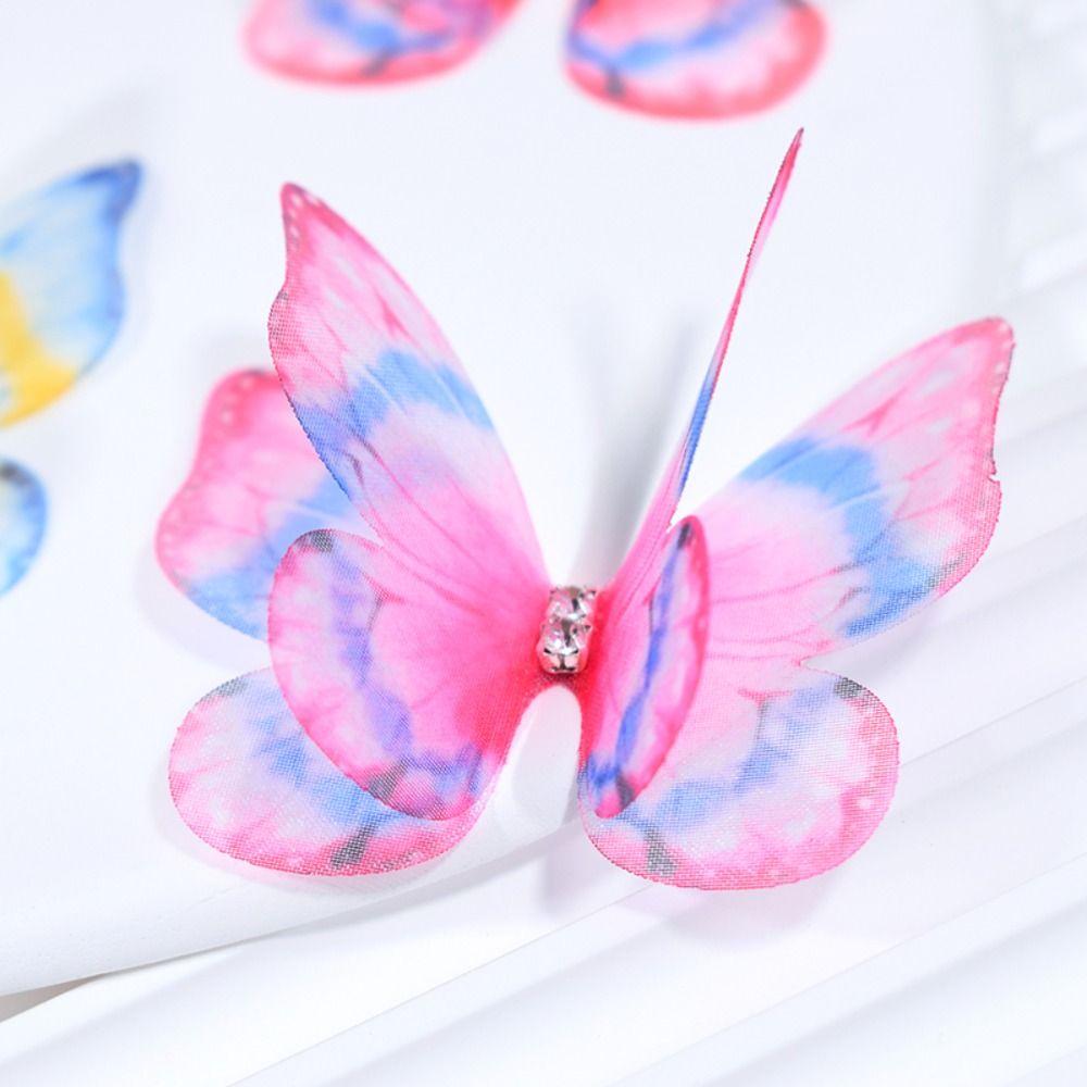 Farbverlauf Chiffon Schmetterling Stickaufnäher Braut Haaraccessoires