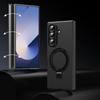 For Samsung Galaxy Z Fold 8 7 6 5 4 3 Hard Magnetic Phone Cover Anti-scratch Foldable Ring Stand Hinge Protection Leather Case