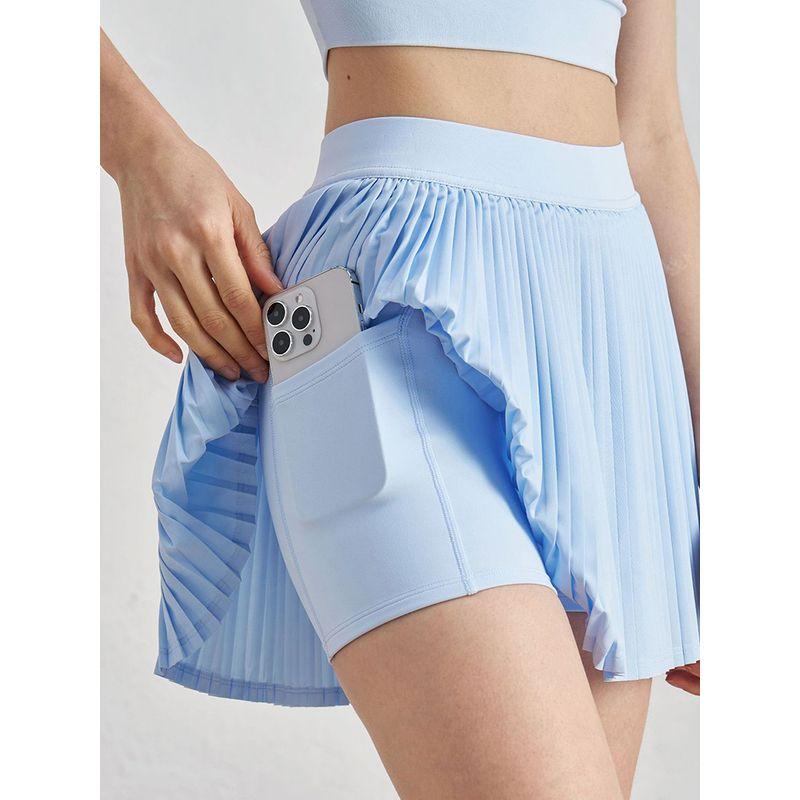 Sports Skirt 2025 Spring and Summer New Fake Two-Piece Fashion Tape Quick-Drying Breathable Tennis Pleated Skirt