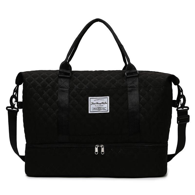 

Fashion Rhombus Pattern Dry-Wet Separation Travel Gym Bag 45-55L