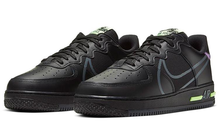 Nike Air Force 1 React Black Violet Star Barely Volt CD4366-001