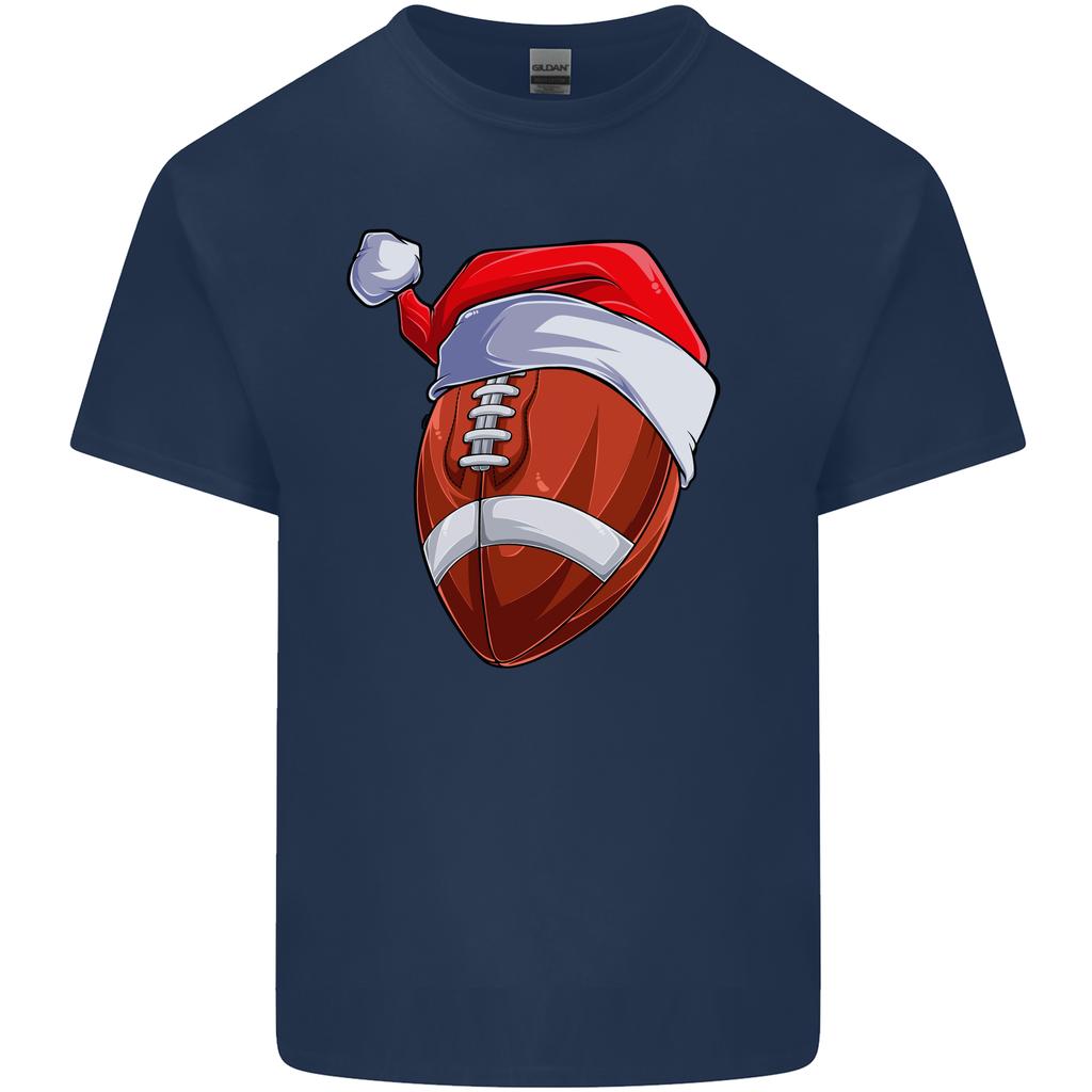 Christmas American Football Santa Hat Xmas Unisexs Light Cotton TShirt