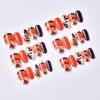 30Pcs Cute Turkey Press on Nails Short Oval Fake Nails Thanksgiving False Nails Turkey Straw Designs Stick on Nail Fall Leaf Acrylic Nail Orange