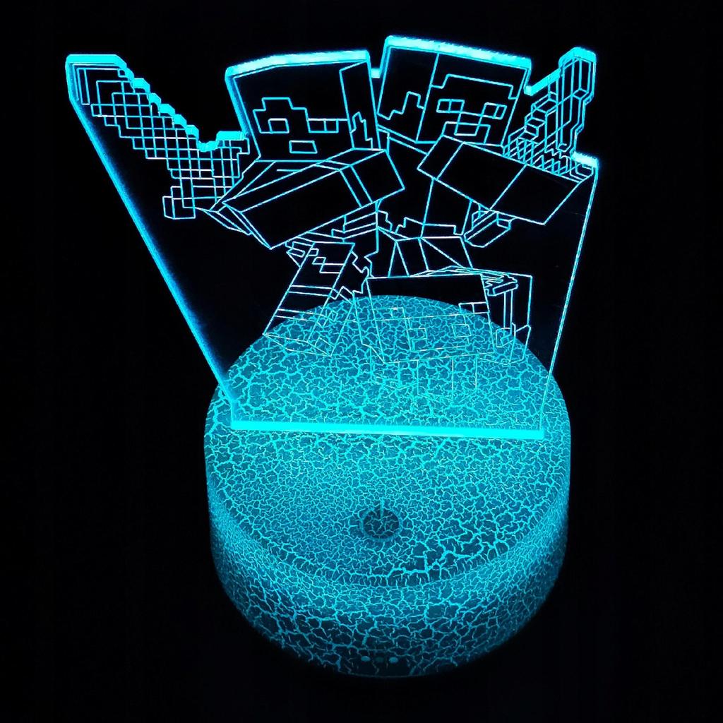Minecraft Creeper 16 Led 3D Night Light For Kids + Remote Control