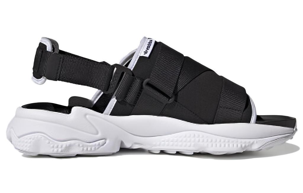 Adidas Originals Ozweego Sandal Fashion Velcro Casual Unisex Black White Sandals 'Black White' GZ8410