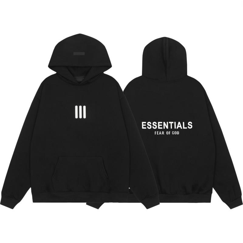 Herbst/Winter Unisex FOG ESSENTIALS Beflockter Hoodie Sweatshirt – Paar Lockerer Schnitt mit Plus Samt