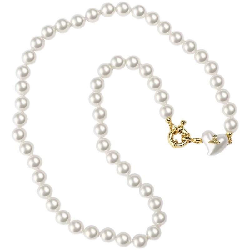 Empress Dowager's Pearl Saturn Necklace & Luxe Stud Earrings Set