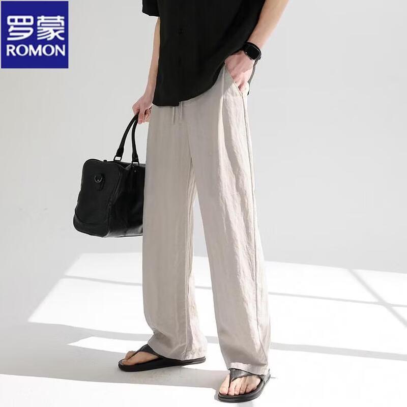 ROMON Men's Straight-Leg Cool & Breathable Casual Pants