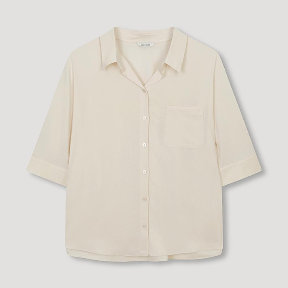 

She S miSS Open Collar baSic Shirt SwwStn22030 Lb light beige/55