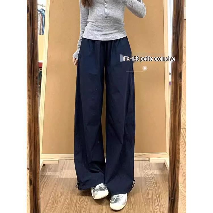 

Women s Dark Blue High-Waisted Cargo Pants - Slimming, Petite, Casual Spring/Summer Style S