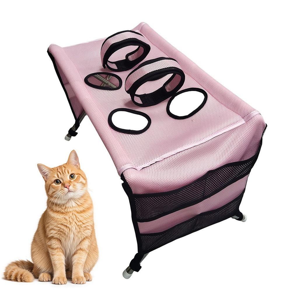 Folding Pet Grooming Hammock Quick Drying with Support Frame Pet Washing Station Anti-Scratch Detachable Dog Grooming Table