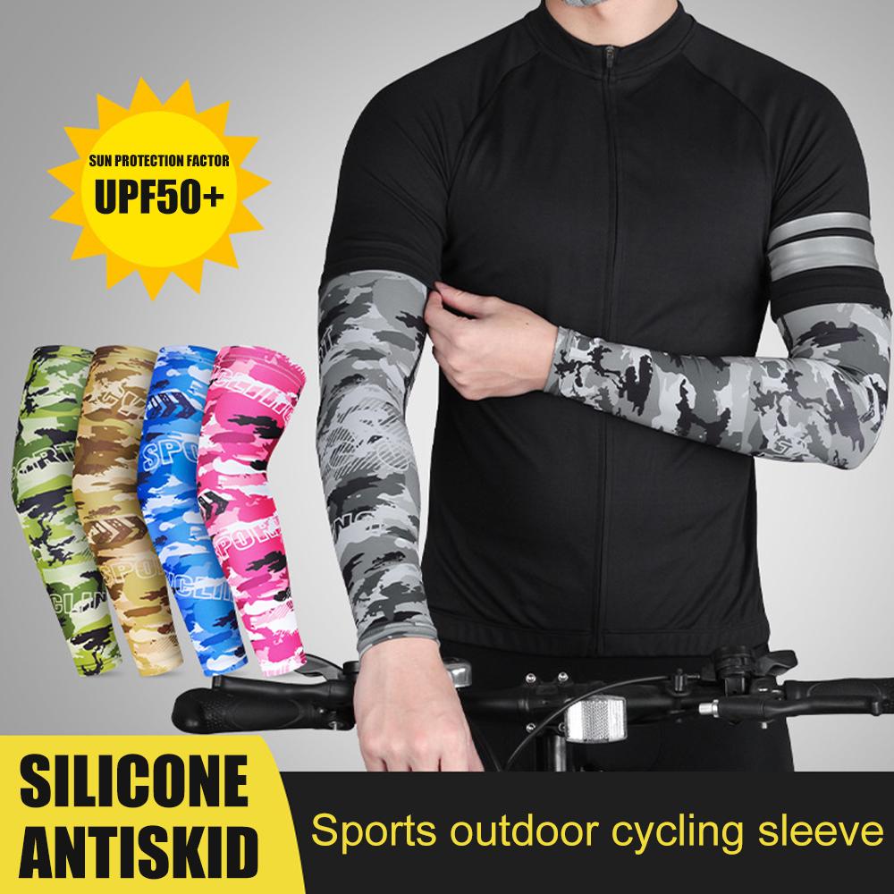 1 Pair Arm Sleeves   Summer Cooling UV Protection Anti-slip Arm Cover Sports Tattoo Cover for Driving Golf Fishing