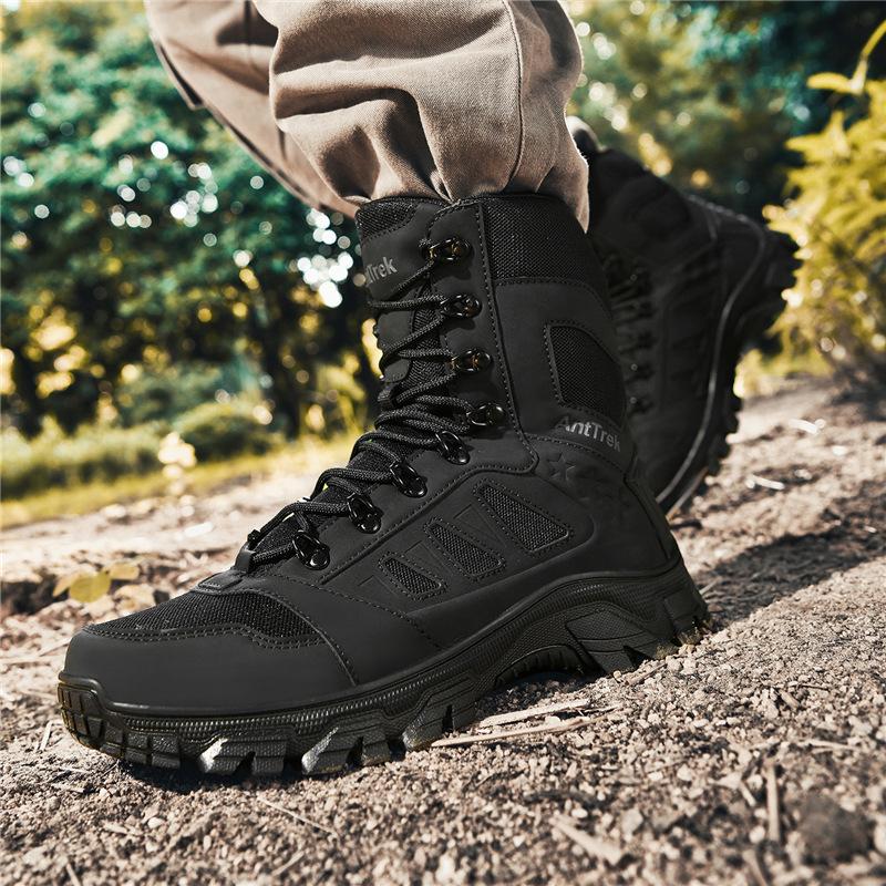 Popular direct sales new off-road training hiking combat comfortable wear-resistant thick-soled military boots hiking shoes