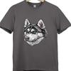 Siberian Husky T Shirt Realistic Husky Face Graphic Tee Blue Eyes Dog Lover Top