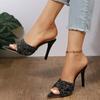 Sequin Slip Flops  Summer New Style Thin Heeled High Heeled Outwear Fashion Sandals Women's Shoes