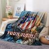Custom Name Atletico Madrid Flannel Blanket, High Quality Comfortable for All Seasons, Home Decor, Warmth and Comfort