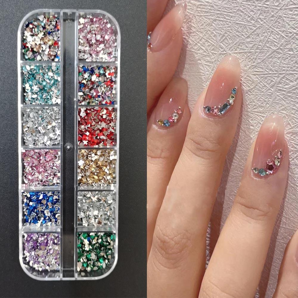Nail Art Accessories Mini Nail Small Special Shaped Flat Bottom White Color Champagne Flat Bottom Diamond Nail Wear Accessories