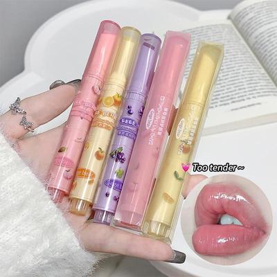 Rossetto idratante riduce le linee delle labbra, set di balsami per labbra alla frutta, balsamo per labbra compatto idrata e illumina il colore delle labbra