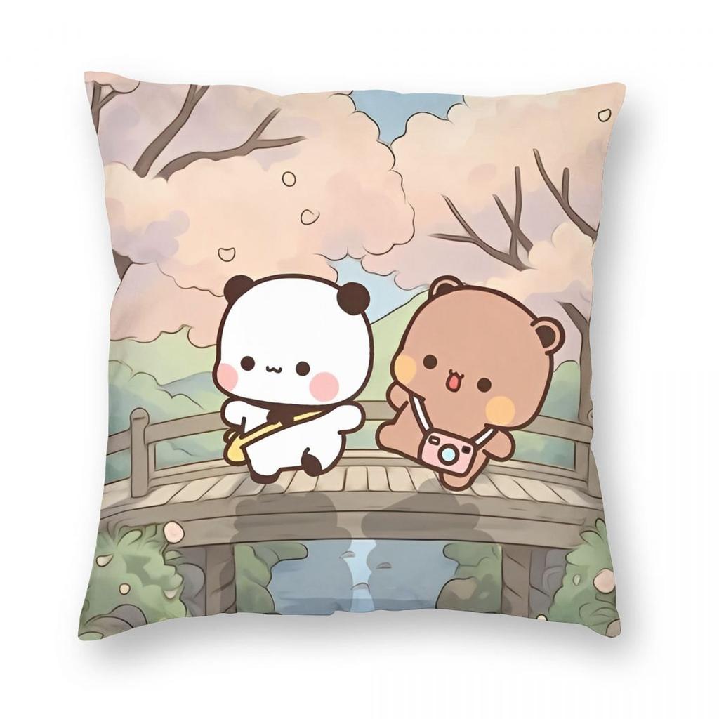 Kawaii Cute BuBu Panda Dudu Pillowcase Soft Polyester Cushion Cover Decoration Throw Pillow Case Cover Home Square Xcm