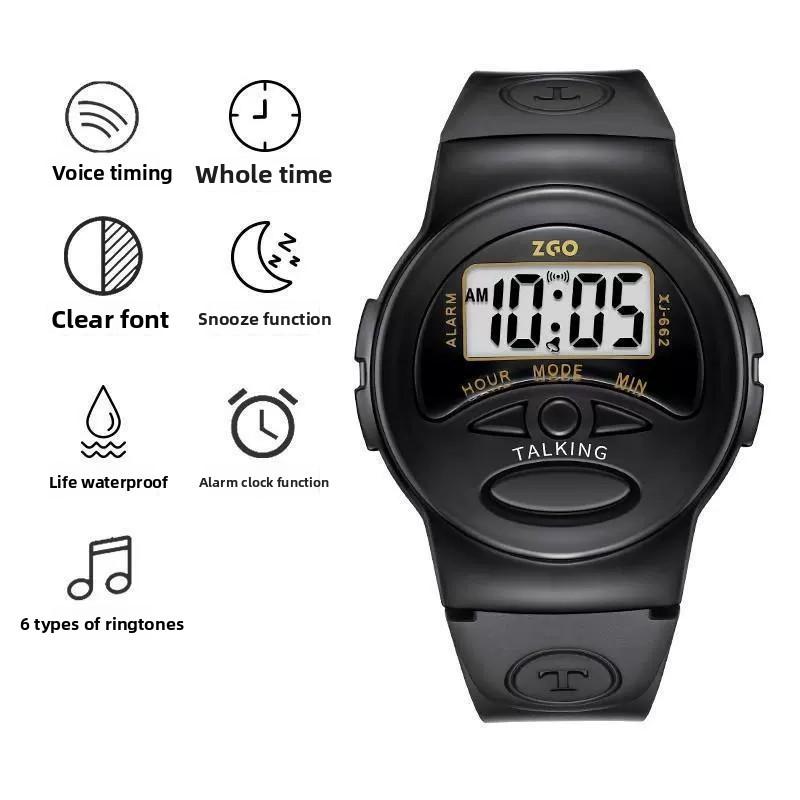 Digital Voice Alert Watch With Clear Display Daily Use Shock Proof Watches Gift