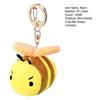 Cute Bee Personal Alarm Keychain Plush Stuffed Animal with Loud Safety Alertor Soft PP Cotton Pendant for Bag Keys