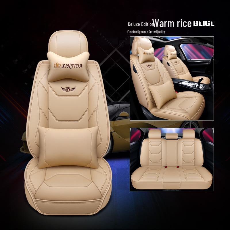 Leopard CT7 Leather Seat Cushion: Universal, All-Season Full Coverage for D22 Navara Rich Pickup.