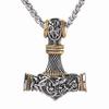 Nordic New Viking Men's 316L Stainless Steel Thor Hammer Pendant Necklace
