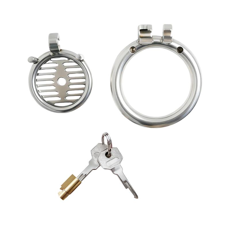 SEXBAY Men's Stainless Steel Chastity Cage with Lock Adult Sex Anti-Off Chastity Belt Three Adjustable Sizes for Sex Play Games