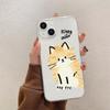 Simple transparent cat iPhone17/16promax creative cartoon Apple 13 mobile phone case simple and cute woman
