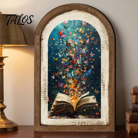 Rustic Tulip Wall Signs Pastoral Wooden Sign, Decorative Tabletop Display Pieces, Retro Style Art French Arched Pendant for Farmhouse Bedroom