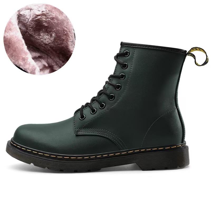 Men's Large-Size European Style Two-Layer Cowhide Martin Boots for Workwear and Casual Wear
