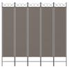 5 Piece Anthracite Room Divider 200 X 200 Cm Fabric
