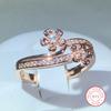 2021 New Trendy White Zircon Ring for Women Party Wedding Jewelry Small Flower Ring Jewelry Gift Wholesale
