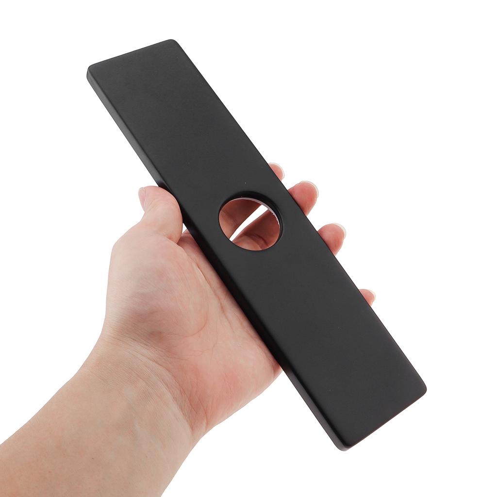 Black Silver 1 or 3 Hole Long Rectangle Faucet Cover Plate Escutcheon for Bathroom Kitchen Vanity Sink