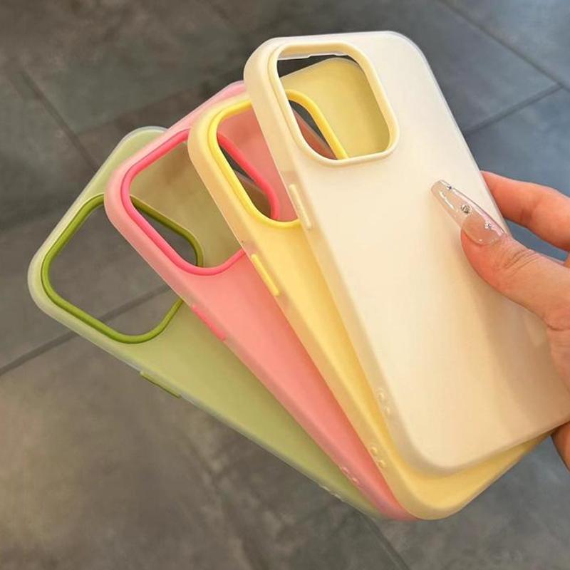 Custodia Morbida Opaca Trasparente Color Caramella per IPhone 17 16 15 14 13 12 11 Pro Max Air 16E 7 8 Plus X Xs Max XR SE Copertura Antiurto
