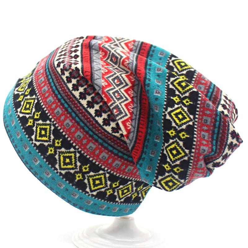 Unisex Atmungsaktive Warme Chemo Kappe Gestreifte Gedruckt Beanie Mütze Schädel Kappen Boho Stil Kopf Wrap
