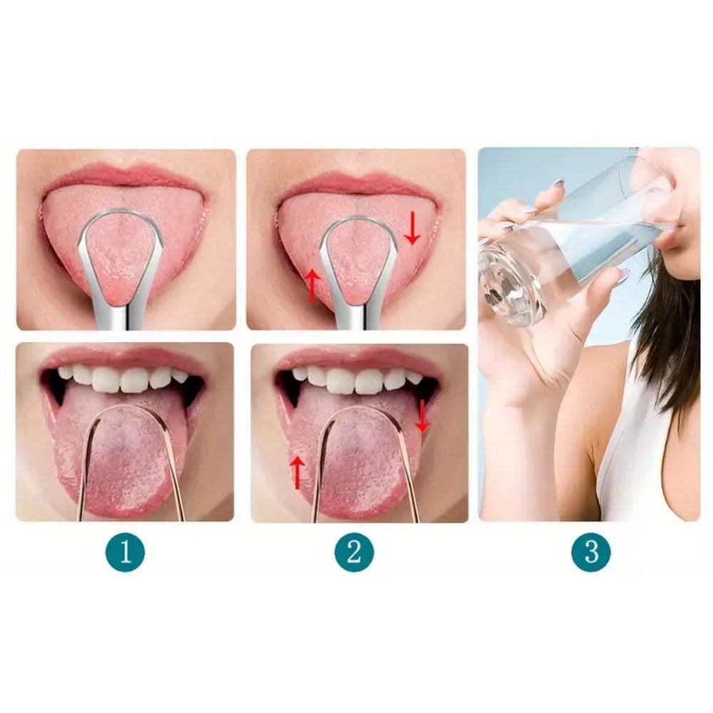 Stainless Steel Tongue Scrapers Tongues Cleaner for Adults Kids Portable Tongue Coating Remove Mouth Cleaner Cleaning Tools
