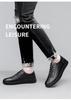 Men's Genuine Leather Plus Size Casual Black Shoes with Soft Sole for Spring and Autumn