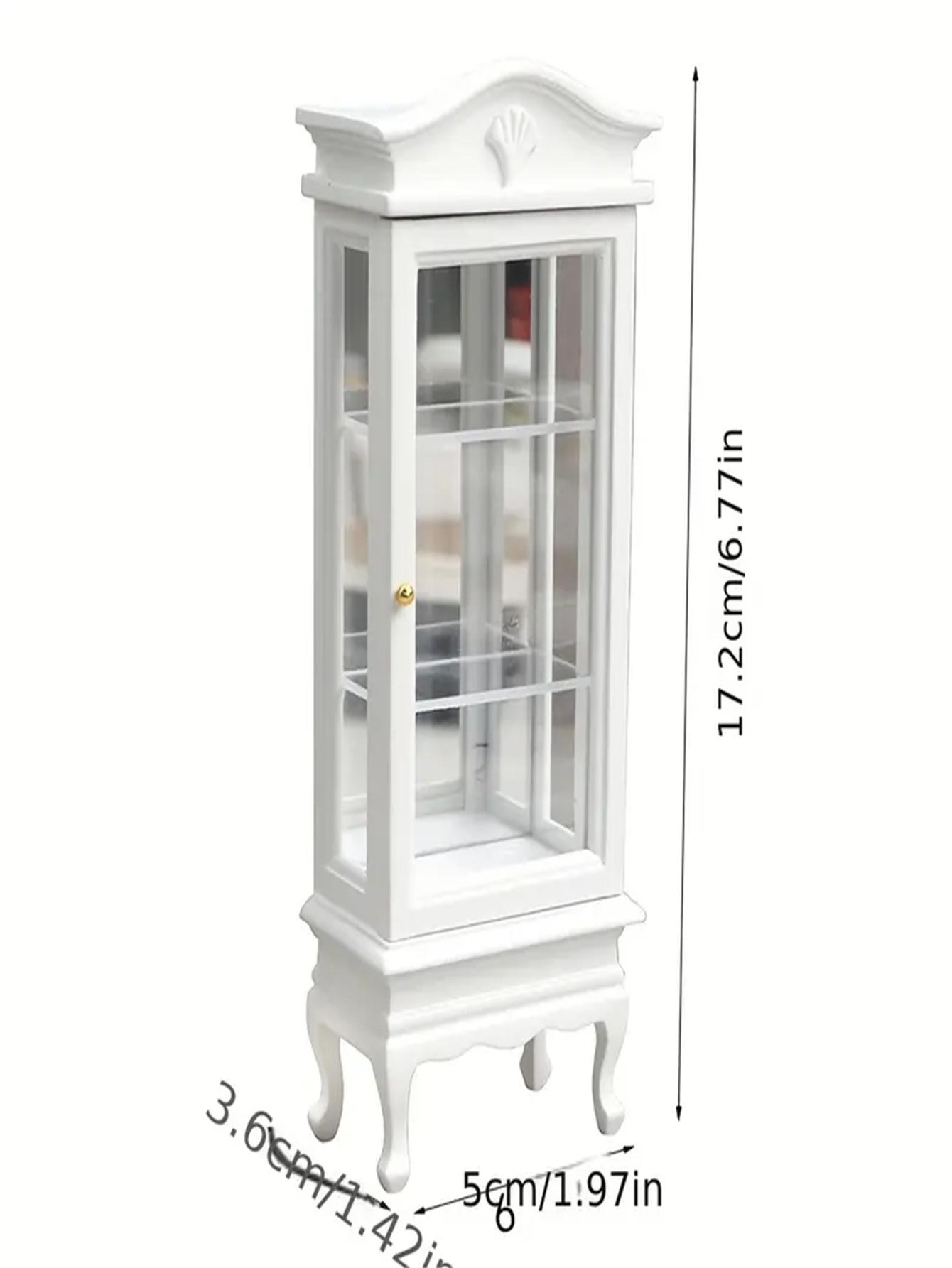 

1:Белый деревянный мини-витринный шкафчик с прозрачной стеклянной дверцей, 12 секций - Элегантный коллекционный витринный шкаф для украшения дома, Модель Sce белый