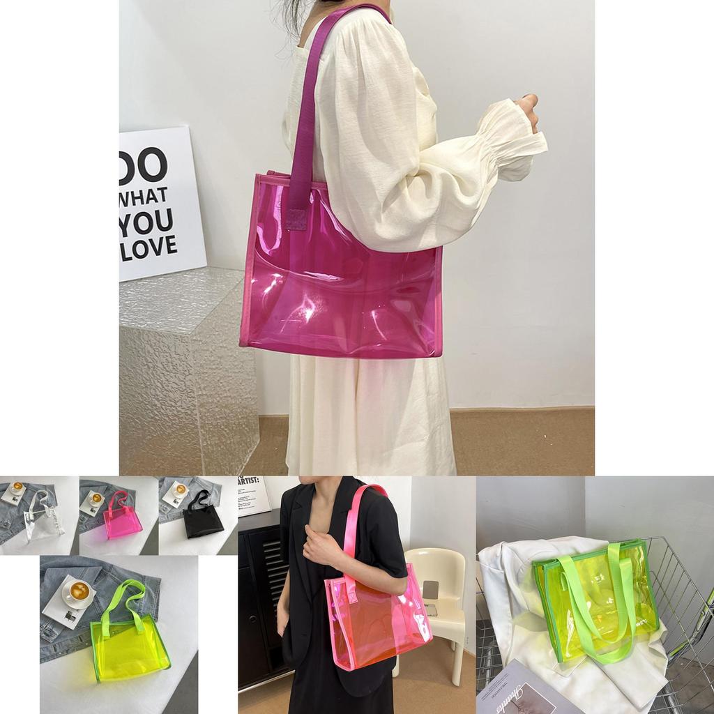 Fashionable Street Style Pvc Tote Bag 2023 Summer Trendy Women's Handbag
