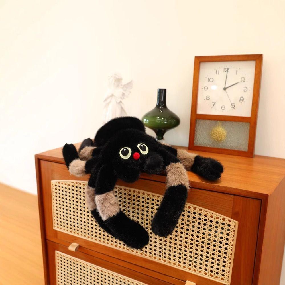 Holloween Decor Colored Eye Spider Plush Doll Simulation Black Crawling Pet Doll  Party Supplies