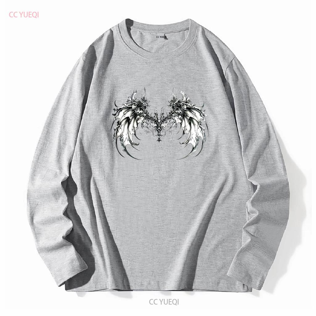 Cyber Sigil Angel Wings T Shirt Gothic Clothes Sigilism Goth Agel Y2K Grunge Trad Whimsigoth Long or Short Sleeves Vintage