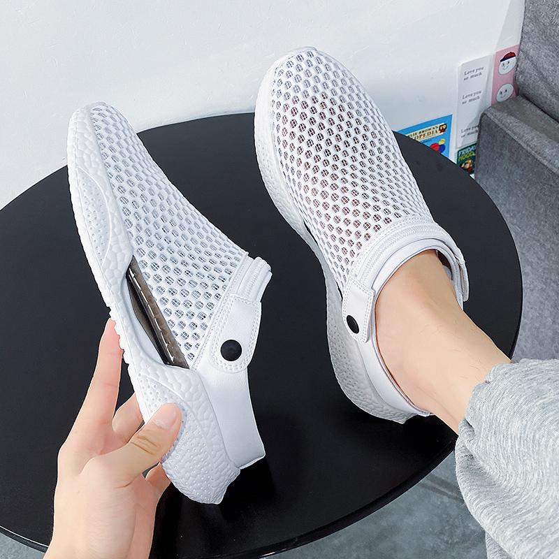 Mesh Thick-soled Half Shoes For Man Mules Light Closed Toe Slide Sandals Slip On Backless Loafers Men Open Back Casual Shoes
