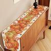 Fall Pumpkin Maple Leaves Linen Table Runner Holiday Party Decor Washable Kitchen Dining Table Runner Autumn Decorations