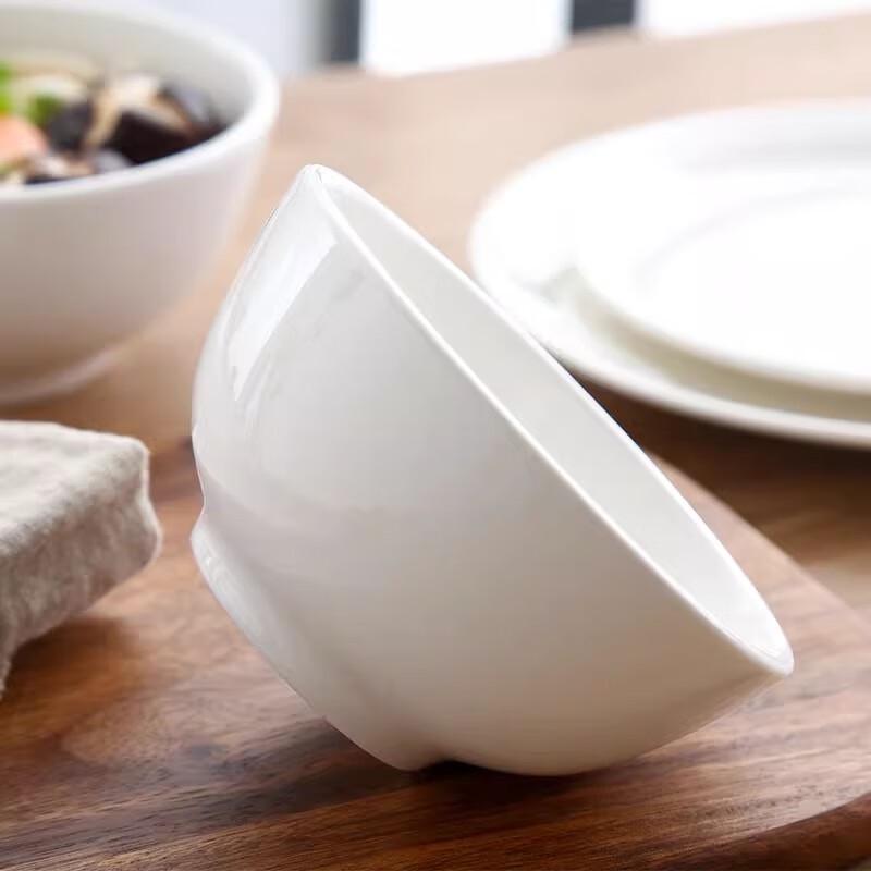 White Ceramic Rice Bowl - 60 Pack