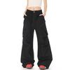Unisex Wide-Leg Cargo Pants Loose Fit Vintage Utility Trousers Breathable Casual Outdoor Workwear