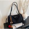 Retro Tote Bag Simple Faux Suede Handbag Stylish Versatile Casual Bowling Bag Adjustable Crossbody Bag New Commuter Shoulder Bag