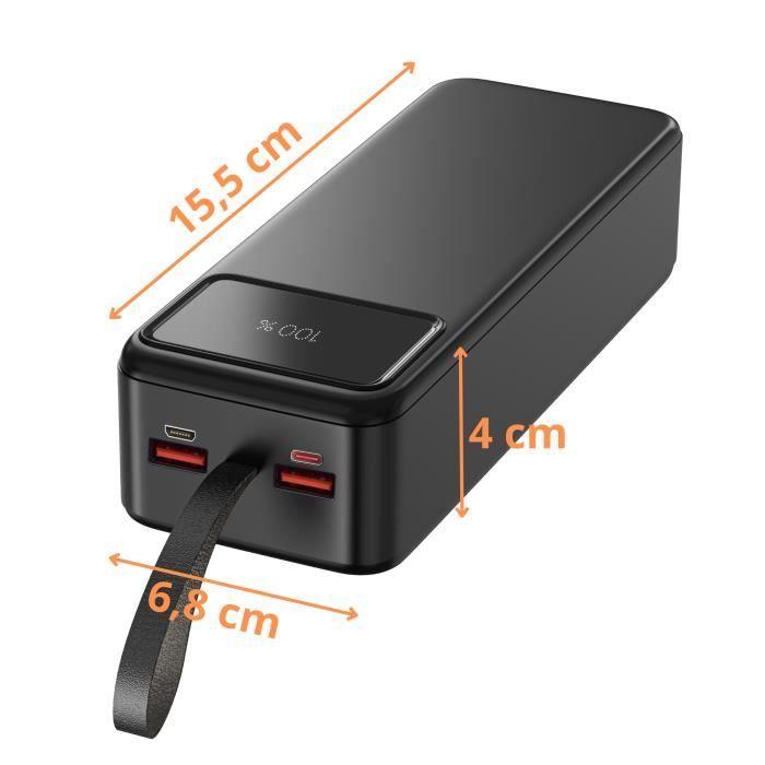 Batterie externe 30000mAh USB USB-C micro-USB Charge Rapide écran LED Phonillico®