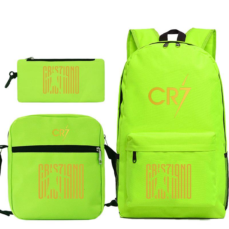 Football star Ronaldo Cr7 peripheral printing schoolbag pencil bag shoulder bag backpack three-piece set